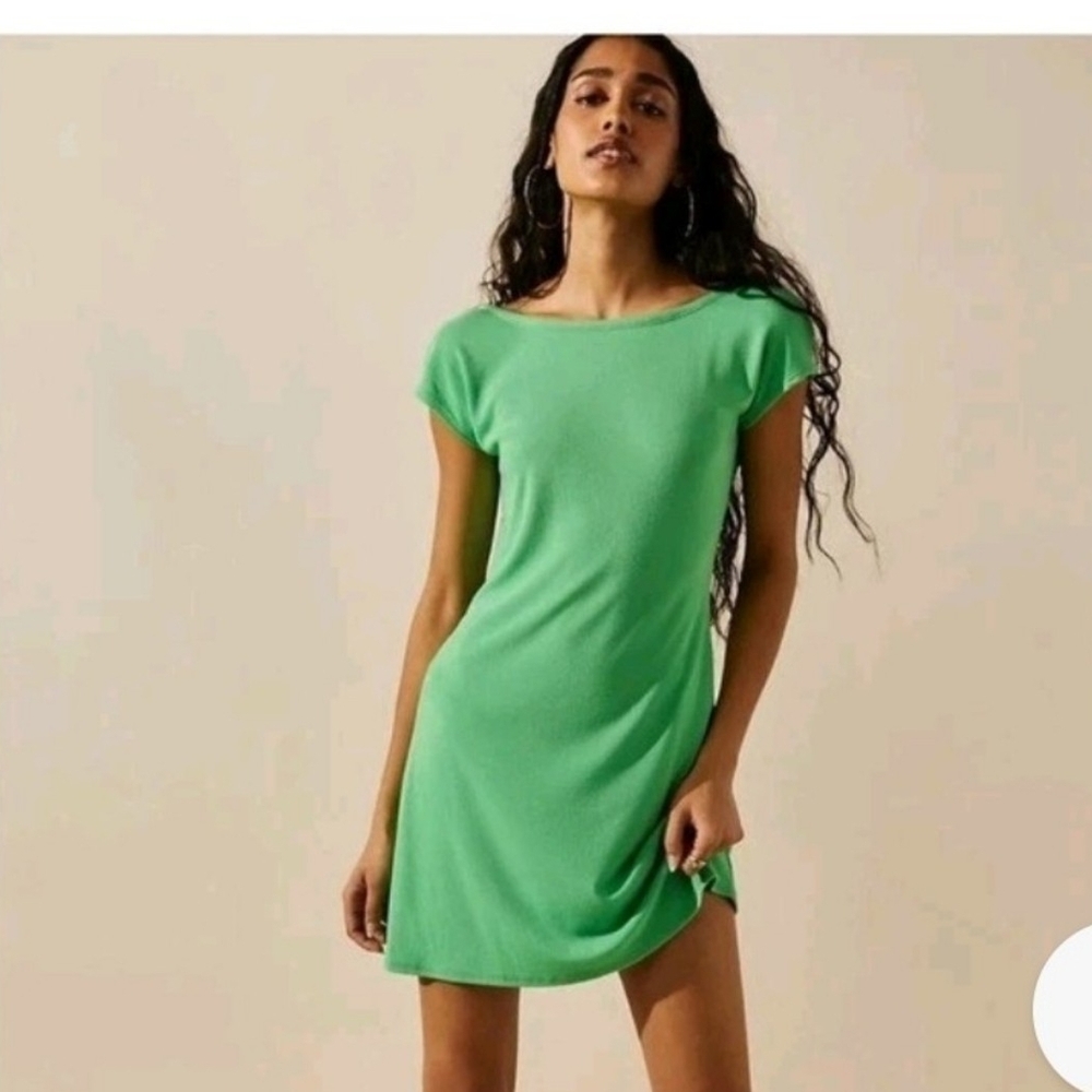 Free People Vibrant Green Mini Dress